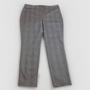 NWT Elegant Women's Gray Plaid Stretch Pull On Trousers sz 10